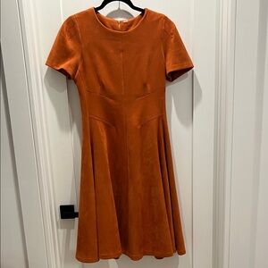 Calvin Klein Burnt Orange Fit and Flare Suede Dress. Worn once.